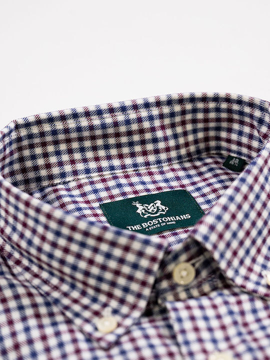 The Bostonians Chester Flannel Shirt Bordeaux