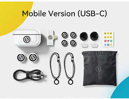 Hollyland Lark M2 Wireless Microfon Πέτου, Clip On pentru Mobil în Culoarea White