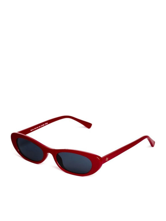AV Sunglasses Raya Damen Sonnenbrille mit Rot Kunststoff Gestell und Gray Linse