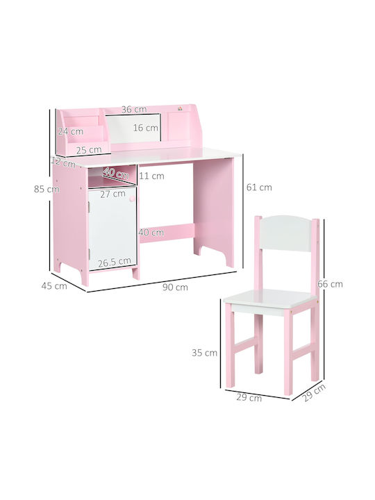 Παιδικό Γραφείο από Μελαμίνη Ροζ 90x45x85cm