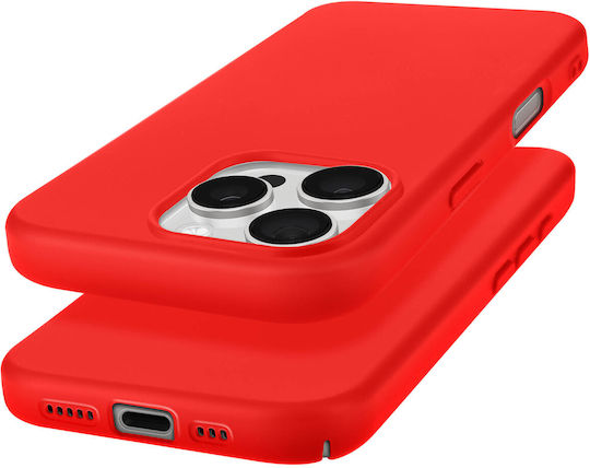 Carcasă Avizar iPhone 16 Pro Max Semi-rigidă Soft-touch Anti-amprentă Roșie