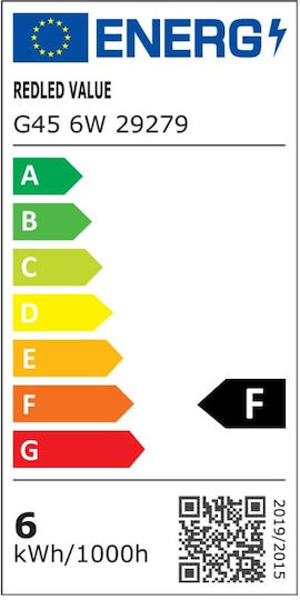 Redled Value Λάμπα LED 6W για Ντουί E14 και Σχήμα G45 Ψυχρό Λευκό