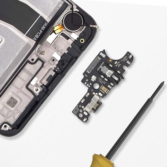 Clappio USB C конектор за зареждане Motorola Moto G54 Micro + жак гнездо черен