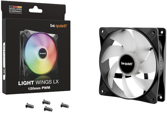 Be Quiet Light Wings LX Case Fan 120mm (2100rpm / 51.5cfm) with ARGB Lighting and 3-Pin / 4-Pin PWM Connection