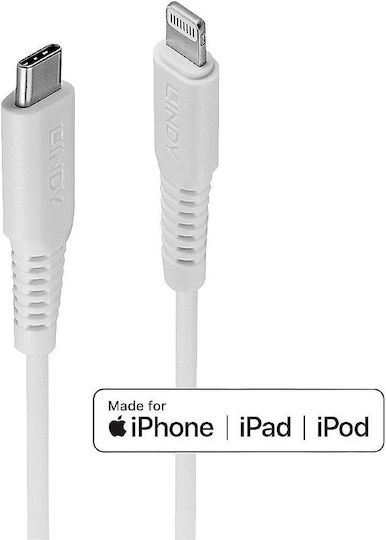 Lindy Конвертор USB-C / Lightning мъжки към USB-C / Lightning женски Бял 1бр 31318