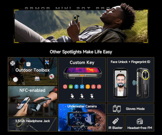 Ulefone Armor Mini 20T Pro 5G Dual SIM (8/256GB) Ανθεκτικό Smartphone Frost Black