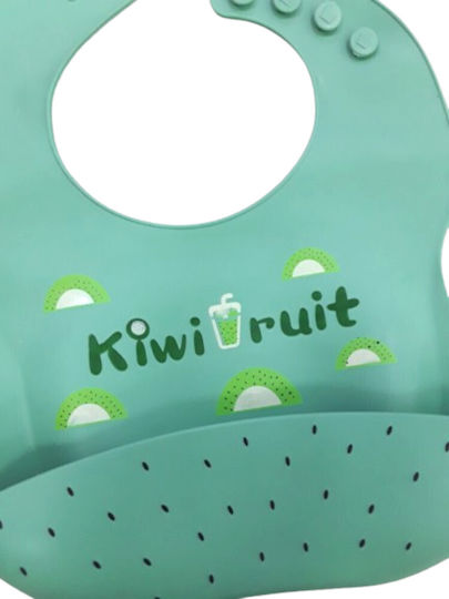 Beboulino Waterproof Bib Silicone with Pocket Kiwi Fruits Green