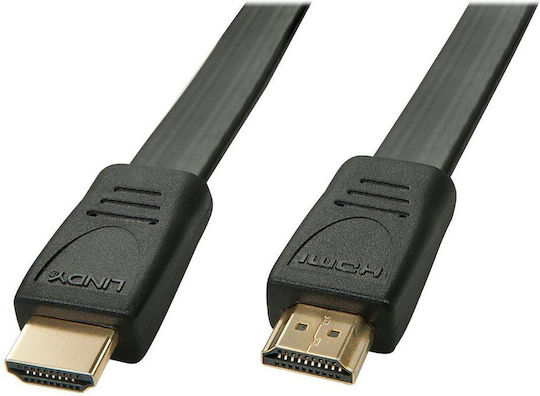 Lindy HDMI 2.0 Flat Cable HDMI male - HDMI male 1m Black