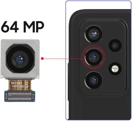 Clappio основна задна камера Samsung Galaxy A72 A52 A52s 64mp черна