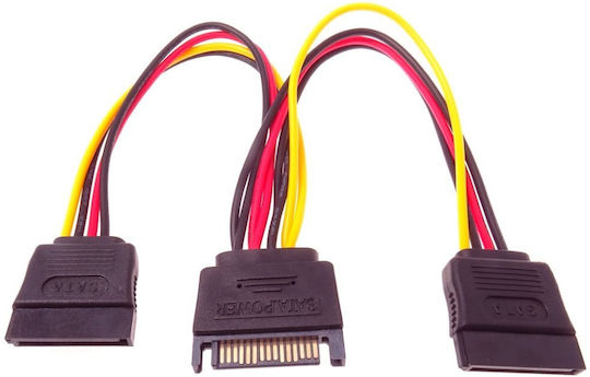 PremiumCord 15-Pin Sata - 15-Pin Sata Cable 0.2m Multicolour