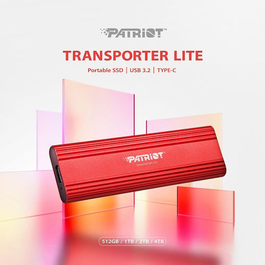 Patriot Transporter Lite USB-C / USB 3.2 / USB 2.0 Εξωτερικός SSD 2.0TB 2.5" Κόκκινο