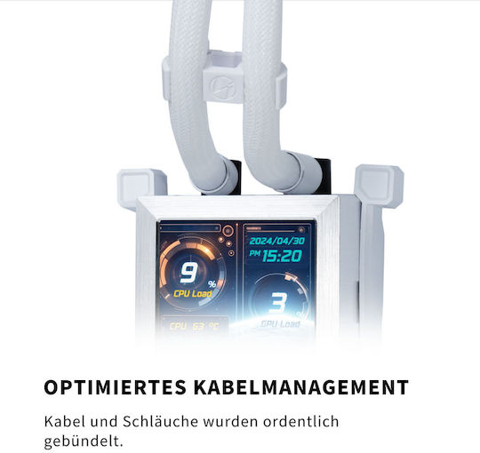 Lian Li Hydroshift LCD 360 TL Wasserkühlung AIO CPU mit 3 Lüfterabmessungen 120mm Weiße