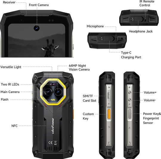 Ulefone Armor Mini 20 Pro 5G Dual SIM (8/256GB) Ανθεκτικό Smartphone Frost Black