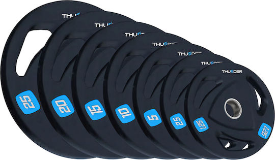 Thunder OLYMPIC-PLATE Δίσκος Ολυμπιακού Τύπου Μεταλλικός 1 x 25kg Φ50mm με Λαβές