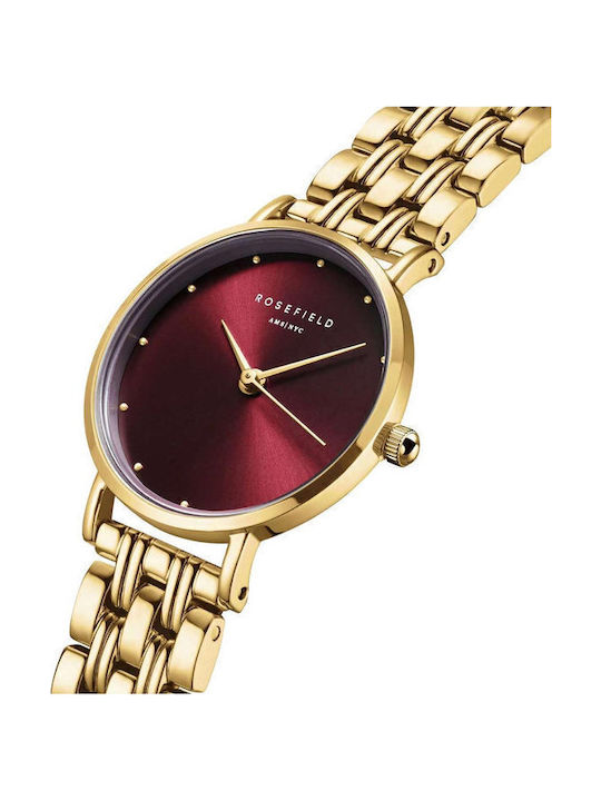 Rosefield Small Edit Women's Watch Chronograph with Gold Metal Bracelet
