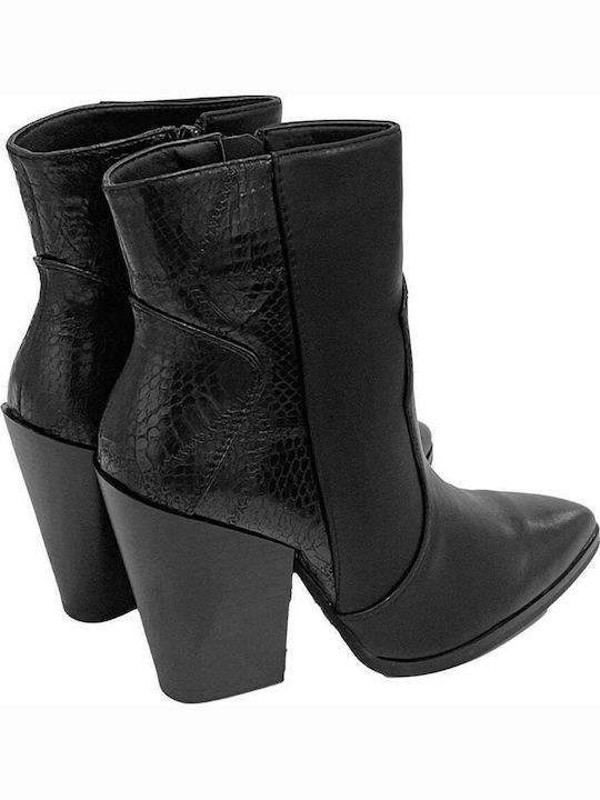 Women's Ankle Boots with High Heel Black