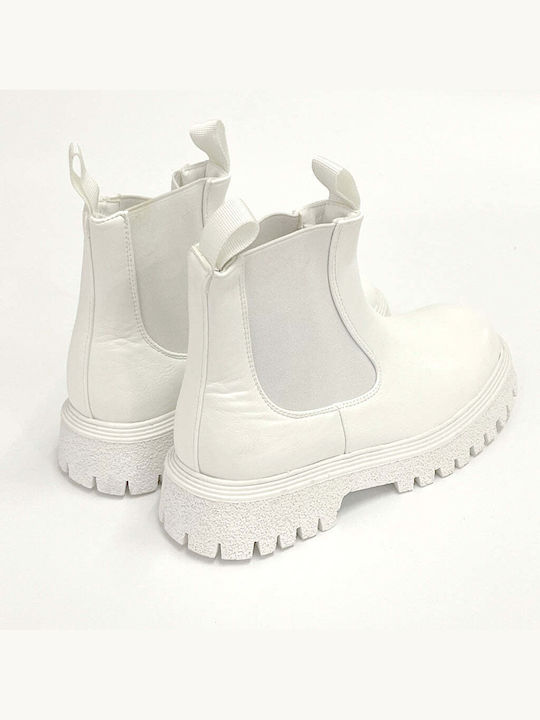 Damen Chelsea Stiefeletten Weiß