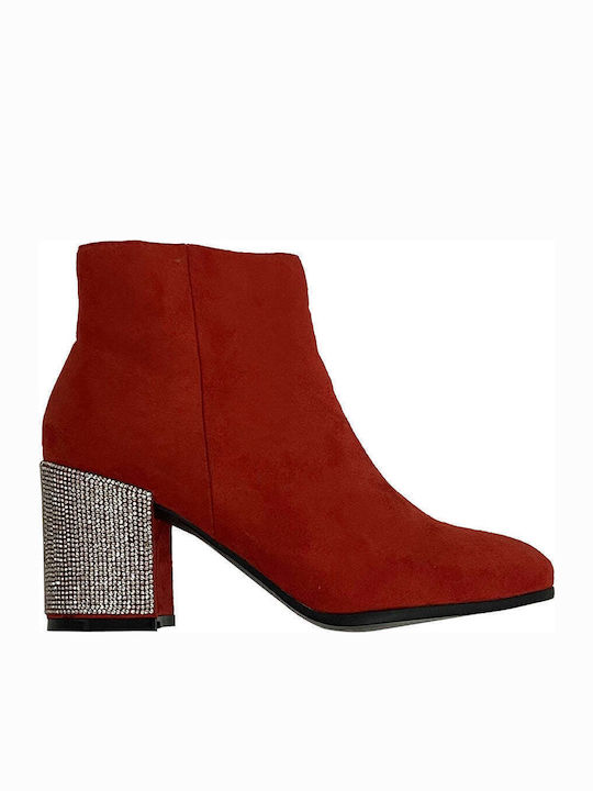 Wildleder Stiefeletten Damen Rot