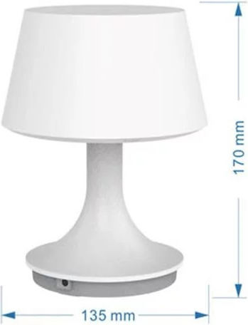 Lightex Πορτατίφ LED με Λευκό Καπέλο και Βάση
