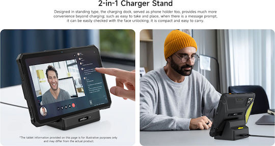 Ulefone Armor Pad 4 Series Βάση Κινητού Αυτοκινήτου με Αντιολισθητική Επιφάνεια και Ασύρματη Φόρτιση Μαύρη