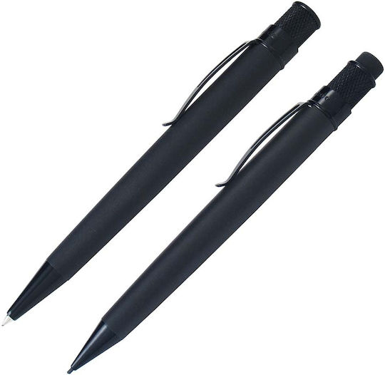 Retro 51 Stealth Mechanischer Bleistift Metallisch mit Radiergummi 1Stück Schwarz