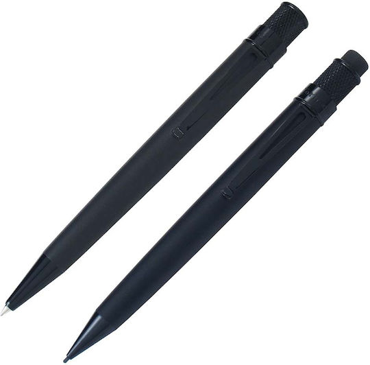 Retro 51 Stealth Mechanischer Bleistift Metallisch mit Radiergummi 1Stück Schwarz