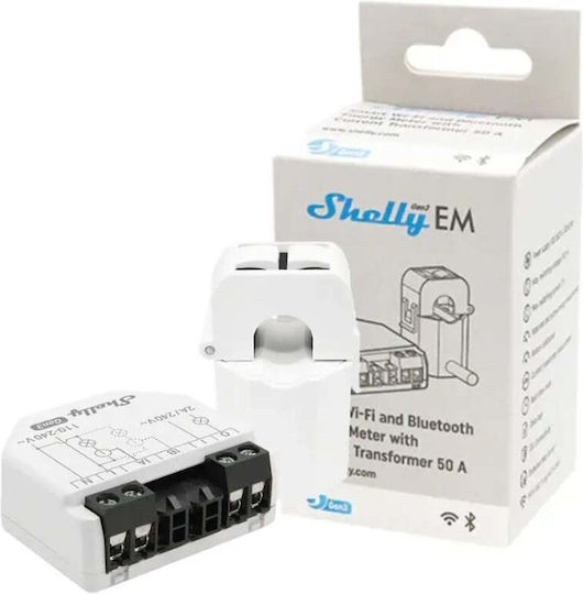 Shelly Em Gen3 Single-Phase Power Meter 2-Channel Clamp 50A Included