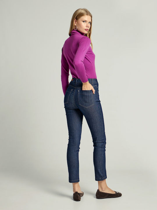 Hoch tailliert Damenjeans Blue