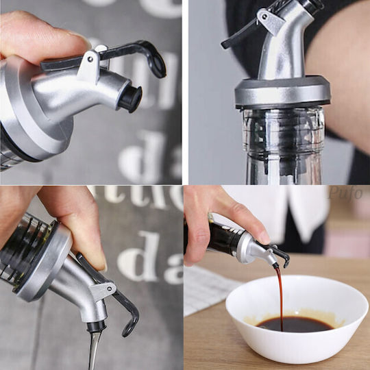 Pufo Taste Glasspender-Set Öl Essig 300 ml Silber