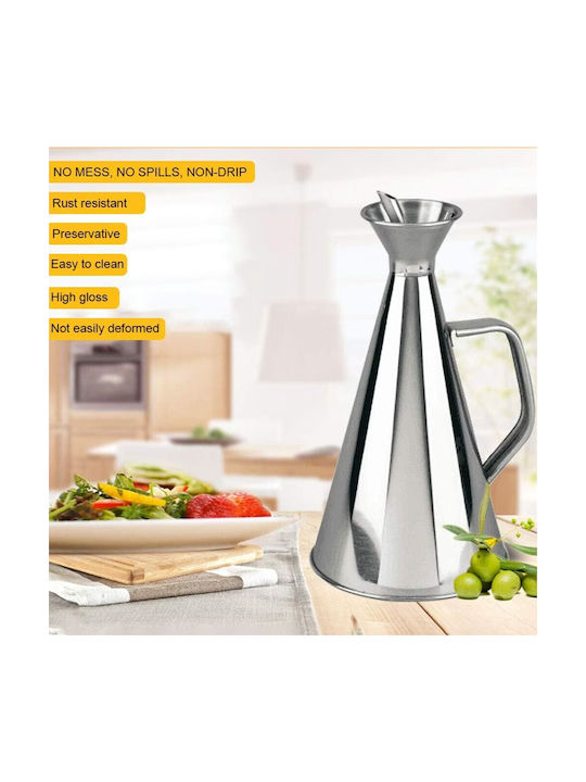 Elegant Stainless Steel Oil & Vinegar Dispenser with Handle 500 Ml