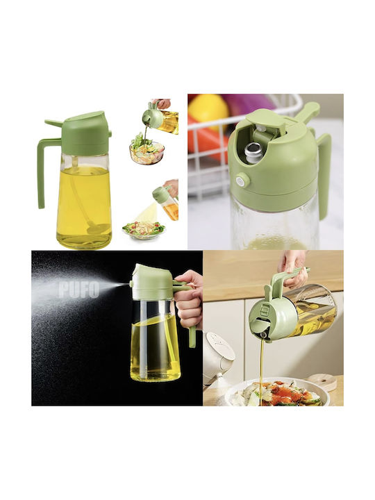 Glass Spray Bottle Oil Vinegar 420 Ml Green