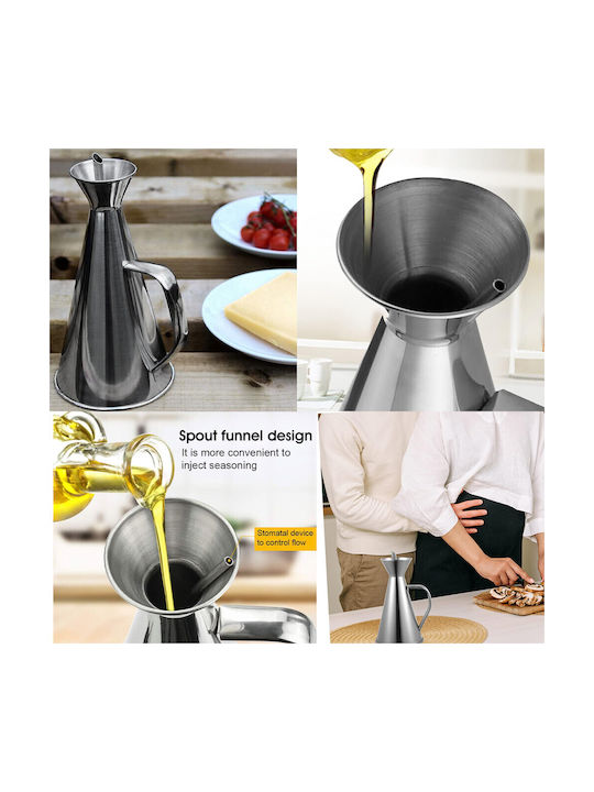Elegant Stainless Steel Oil & Vinegar Dispenser with Handle 500 Ml