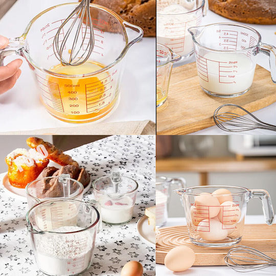 Transparent Glass Measuring Cup Handle 500 Ml Graduated