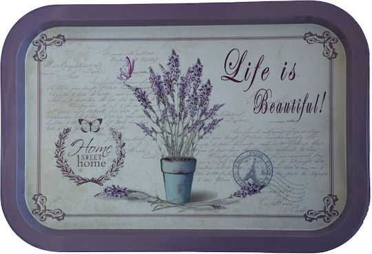 Metal Plate Pufo Life Is Beautiful Serving Desserts Pastries Appetizers 34 X 23 Cm
