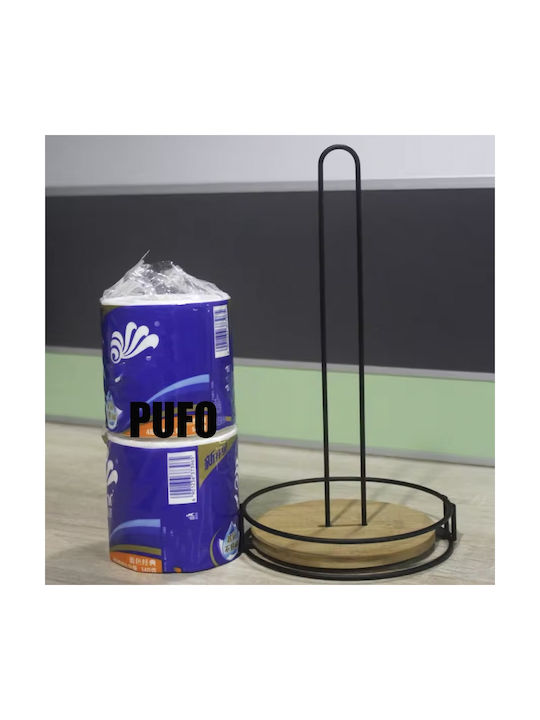 Metall Bambus Unterstützung Pufo Papiertuch- und Serviettenhalter Küchenrolle 33 Cm