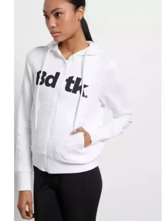 Women's Sweatshirt Jacket Hooded White