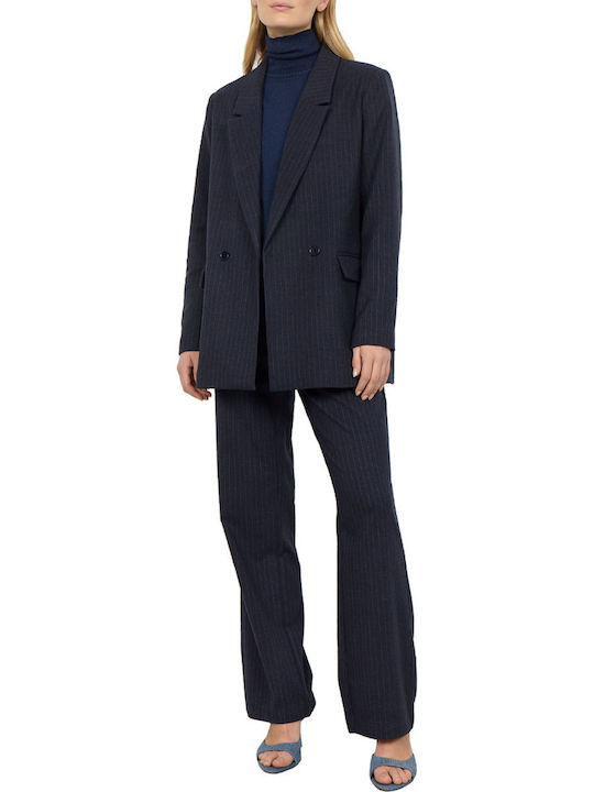 Soya Concept Women's Double Breasted Blazer Blue