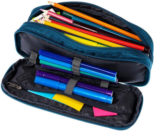 Polo Duo Pencil Case with 2 Compartments Blue