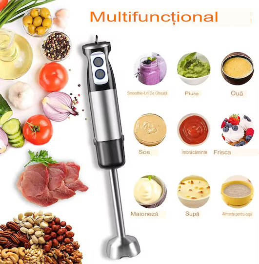 Hand Blender with Stainless Rod 600W Gray
