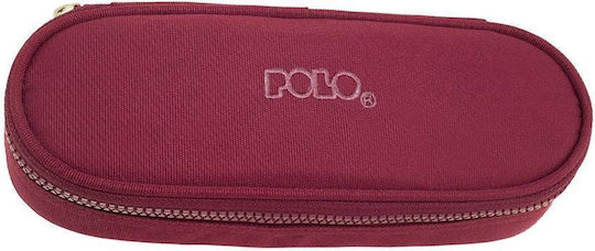 Polo Box Pencil Case 1pcs with 1 Compartment Burgundy