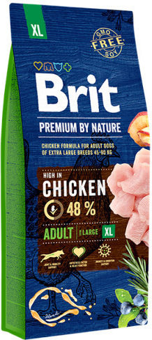 Brit Premium by Nature Adult XL 15kg Dry Food Gluten-Free for Adult Large Breed Dogs with Chicken