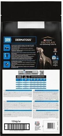 Pro Plan Veterinary Diets DRM Derma Management 12kg Ξηρά Τροφή χωρίς Γλουτένη για Ενήλικους Σκύλους με Ψάρια