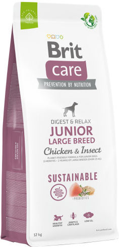 Brit Care Junior Large Breed Sustainable 12kg Dry Food Gluten-Free for Large Breed Puppies with Chicken