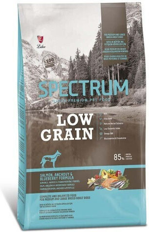 Spectrum Low Grain Adult Medium & Large 12кг Суха Храна с Малко Зърнени храни за Възрастни Кучета с Сьомга