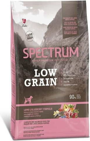 Spectrum Low Grain Puppy Medium & Large Breed 12кг Суха Храна с Малко Зърнени храни за Кученца от Малки Породи с Агнешко