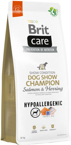 Brit Care Dog Show Champion Hypoallergenic 1kg Dry Food Grain-Free & Gluten-Free for Adult Dogs with Herring and Salmon