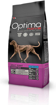 Optimanova Adult Giant 12кг Суха Храна без Зърнени храни за Възрастни Кучета от Големи Породи с Пилешко и Ориз