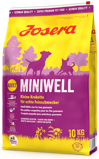 Josera Miniwell 10kg Dry Food Gluten-Free for Adult Dogs with Meat, Poultry, Wheat, Rice, Tuna and Corn