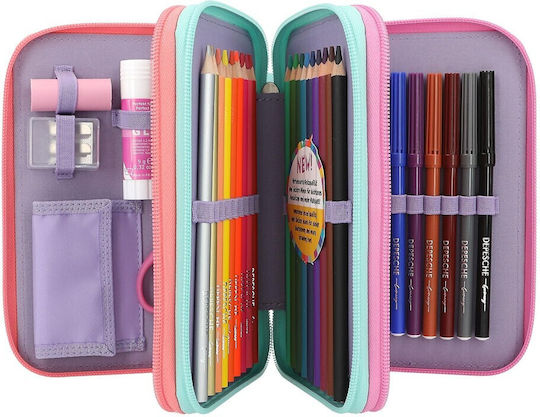 Depesche Pencil Case with 3 Compartments Multicolored