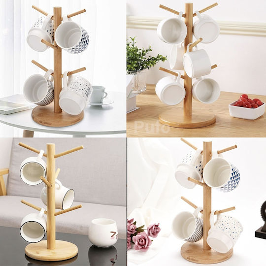 Hölzernes Becherständer 34cm Braun